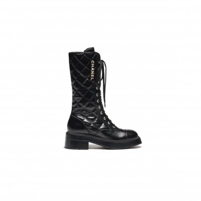 CHANEL LACE-UP HIGH BOOTS G45918